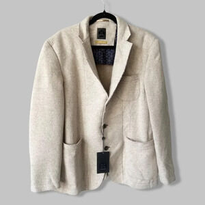 NWT Stone  Ivory Wool Blend Knitted Shape Fit Blazer